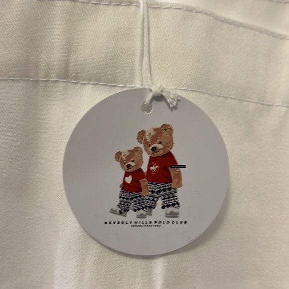 POLO BEVERLY HILLS 16.5 x 16.5 White Tote Bag with Bear Design. STYLISH NWT - Picture 6 of 6